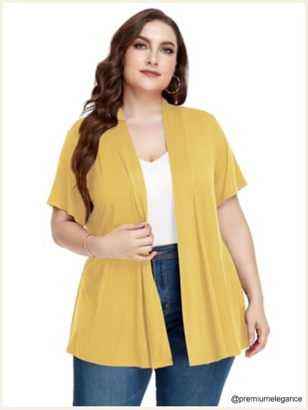 Short Sleeve Cardigan Open Front Lightweight Plus Size Summer Cover Up